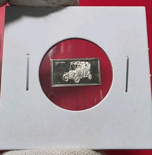 Vintage 1909 Ford Car - 1.6 Gram .925 Sterling Silver Mini Bar Proof Ingot
