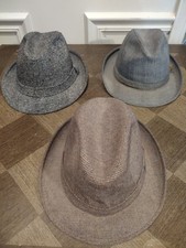 Lot Of 3 Fedora Sunday Church Hats 7 1/4