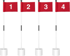 Golf Flagstick Mini, Putting Green Flag for Yard, All 3 Feet, Double-Sided Numbe