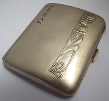 SUPERB RARE LIBERTY & CO ANTIQUE ART NOUVEAU 1902 STERLING SILVER CIGARETTE CASE