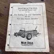 Vintage New Idea Farm Manure PTO Spreader 200 Repair Parts List Service Manual