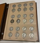 1932-1990 154 Coin (85 Silver) Washington Quarter Set In Dansco 8140