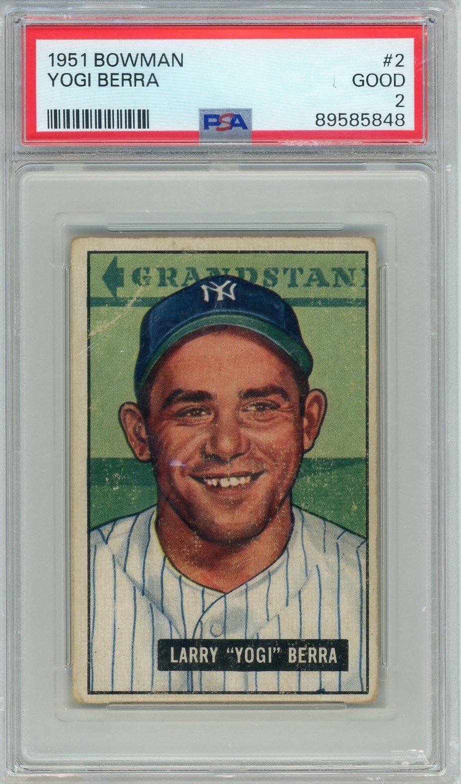 Larry Yogi Berra #2 Baseball Cards 1951 Bowman trading card — raw and PSA graded price guide