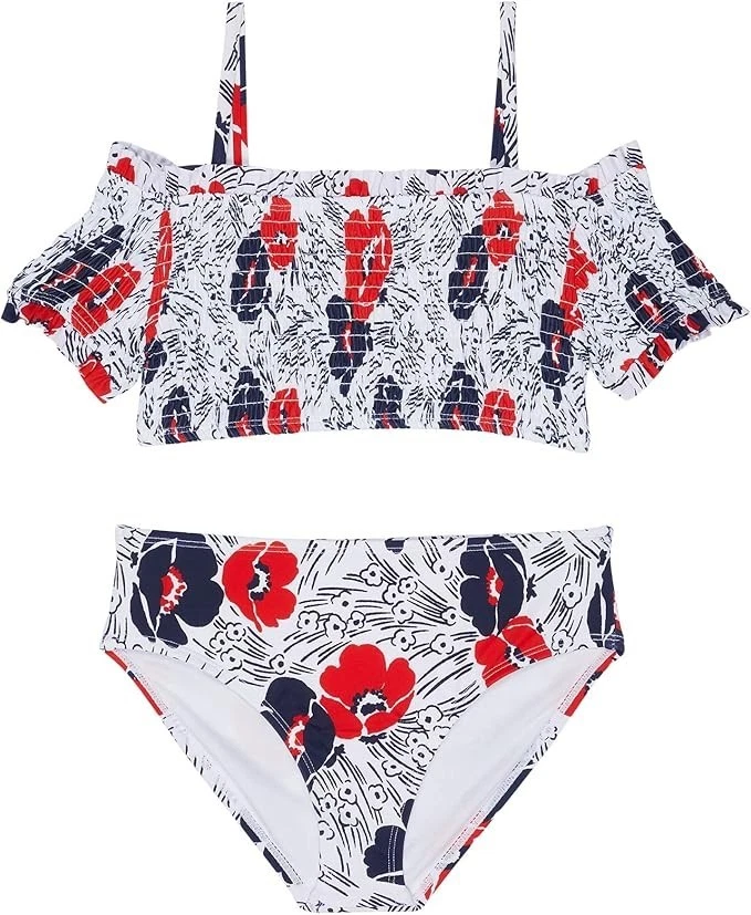 Janie and Jack L105315 Conjunto de Natación Calzado Floral Blanco Niñas Grandes Talla 16 Foto 2 de 3