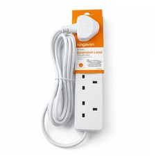 4 Way Gang Socket Extension Lead 2m Cable UK Mains Plug Sockets Multi Plug Power