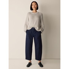 Eileen Fisher Women's Cotton Stretch Denim Arch Pant, Deep Indigo