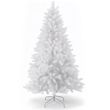 CHRISTMAS TREE  4FT 5FT 6FT 7FT STAND ARTIFICIAL BUSHY PVC XMAS TREE BLACK WHITE