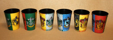 Harry Potter House Plastic Cups Lot Of 6 Gryffindor Slytherin Hufflepuff Unique