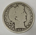 1912 Barber Half Dollar 90% Silver US Coin – Circulated