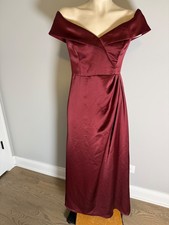 Xscape Off-Shoulder Burgundy Formal Evening Dress Size 10P