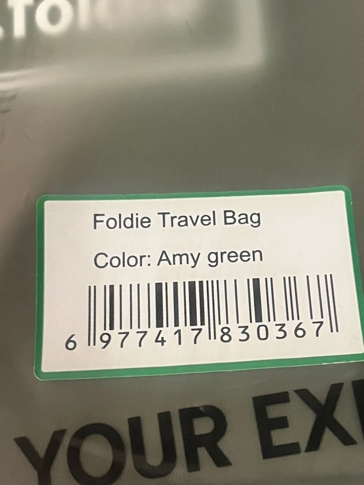 THE FOLDIE The Original Foldable Travel Bag ARMY GREEN NEW - Image 4 of 4