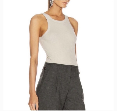 TOTEME Ribbed Curved Tank Top 95% Organic Cotton Size Medium  -