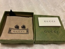 GUCCI GG Marmont Sterling Silver Stud Earrings with box + everything excellent 
