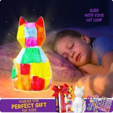 Paint Your Own Cat Lamp Kit, Arts and Crafts for Kids Ages 8-12, Art Supplies...