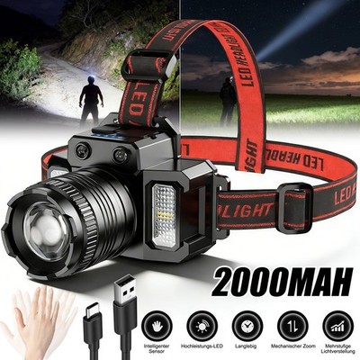LED Stirnlampe Stirnleuchte Headlamp 5 Modi Adventure Light Einstellbar Zoombar
