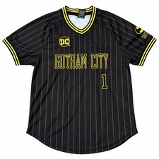 Men's BoxLunch Batman Gotham City Jersey XL Black Yellow
