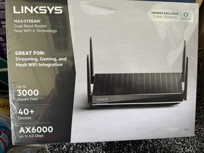 BRAND  NEW Linksys AX6000 Dual-Band Mesh Wi-Fi 6 Router - Black