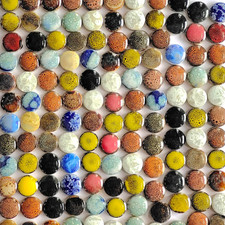 200g Ceramics Mosaic Tiles Random Color Mixed Round Ceramics Tiles Bulk for Craf