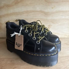 NEW Dr Martens 5I Quad Max Womens Size 10 Platform Derby Oxfords Leather Black