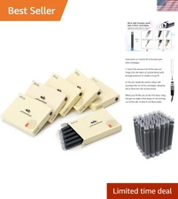 Fountain Pen Ink Refill Set of 30 - Black 2.6mm Cartridges for Smooth Writing