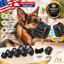 Large Pet Dog Basket Muzzle Mouth Cover Mesh Cage No Barking Biting Chewing USA