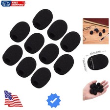 10 Pack Mini Small Size Lapel Headset Microphone Windscreen Foam Cover, Black