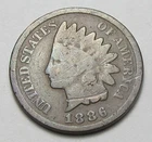 1886 T2 INDIAN HEAD CENT, NICE TOUGHER COIN!!!!(A7)