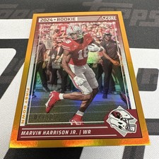 2024 Panini Score Marvin Harrison Jr First Down Orange RC #305 Raw Cardinals