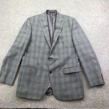 Lauren Ralph Lauren Blazer Mens 42 Gray Plaid Sport Coat Jacket Two Button