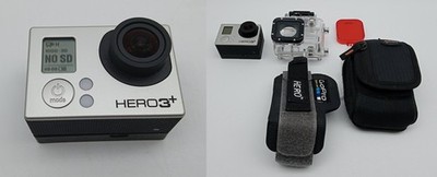 GoPro HERO 3+ Plus Action Camcorder Camera Silver w/Case Strap Storage Bag