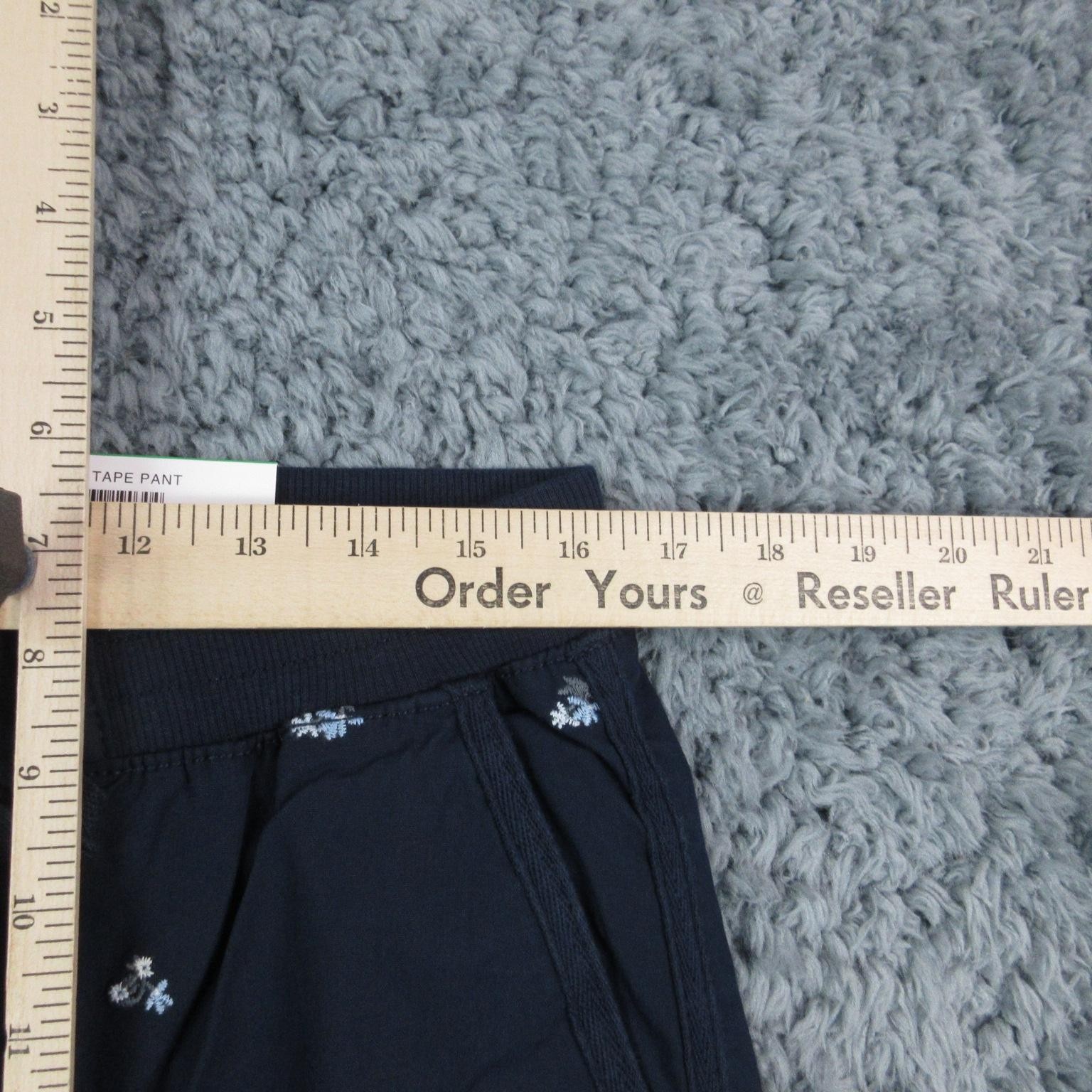 Style & Co Twill Tape Pant Womens Large Blue Cropped Straight Floral 33x25* NWT