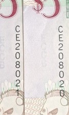 (2008) Eastern Caribbean States 5 Dollars P47a CE208020+21 consecutive pair