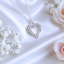 Angel Wings Pendant Jewellery Gift Women Silver necklace Christian Religion gift
