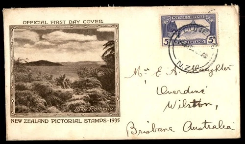 Mayfairstamps New Zealand 1935 Swordfish Lake Rotorua First Day Cover aax_56697