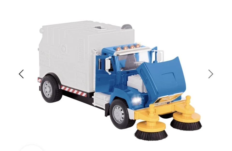 Driven By Battat Street Sweeper Truck luzes de trabalho buzinas, escovas giram. Escotilha. - Imagem 3 de 4