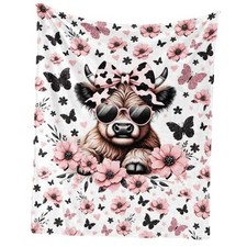 Highland Cow Blanket, 50"x60" Flannel Throw 50"x60" Highland Cow Blanket 2