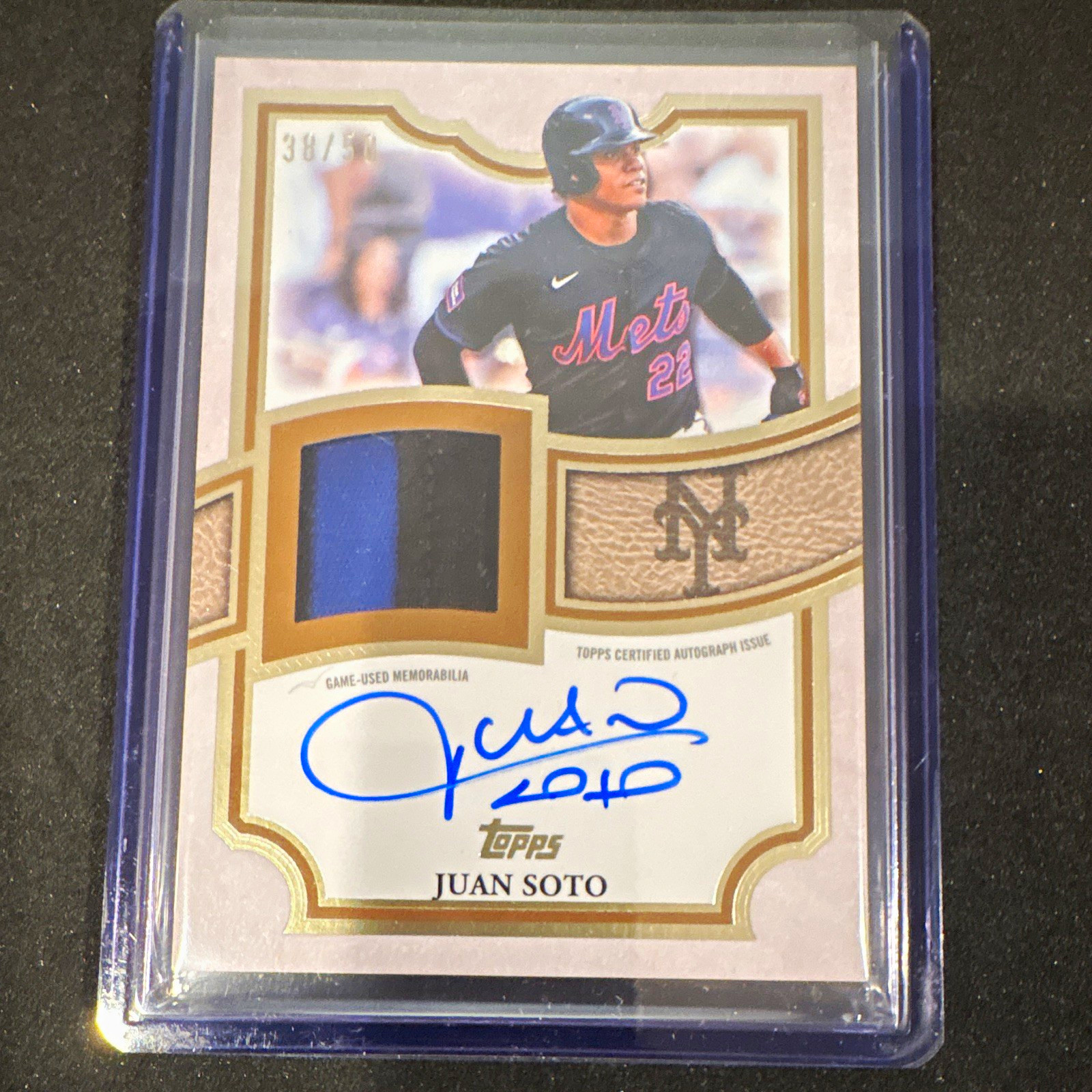 Topps 2026 Topps Baseball Juan Soto Flagship Auto Patch #TFAP2-JS 38/50 Mets