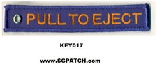 BLUE PULL TO EJECT - EMBROIDERED KEYCHAIN -- ...
