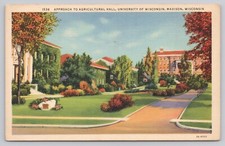Agricultural Hall University of Wisconsin Madison Unposted Linen Postcard