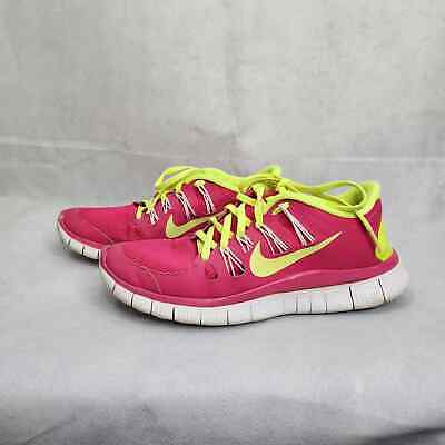 Terugbetaling sirene handel Nike Womens Free 5.0 Bright Pink Yellow Synthetic Lace Up Running Shoes  Size 8 | eBay