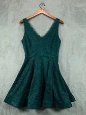 NWT B Darlin Formal Dresses Juniors 9 10 Fit Flare Hunter Green Lace Sleeveless