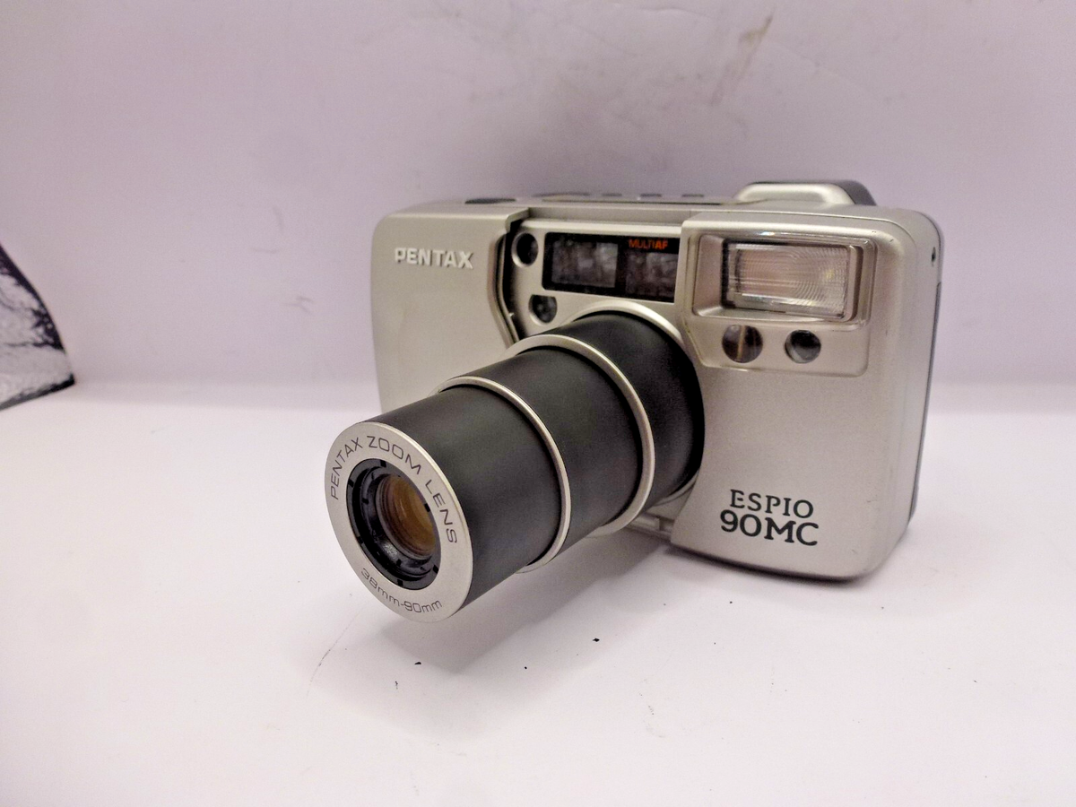 PENTAX ESPIO 90MC 35mm CAMERA WITH CASE. NEW BATTERIES FITTED