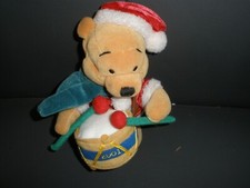 8" Disney Store Mini Bean Bag Drummer Pooh Beanie Plush 2001 P60 