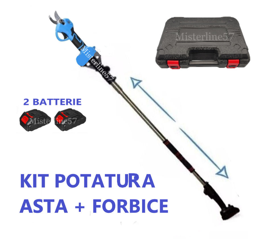 Kit Potatura Professionale Motosega 8" E Forbici Elettriche - Asta Telescopica, Batteria 48V - Foto 8