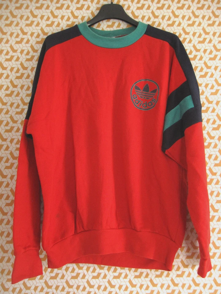 Sweat Adidas 80'S trefoil coton polyester Made ireland Vintage jersey - 174 / M - Photo 1/4