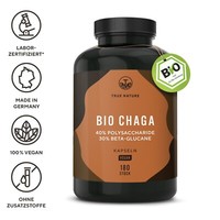 Bio Chaga - 180 Kapseln - Chaga Pilz - Beta Glucane - Vegan - True Nature®