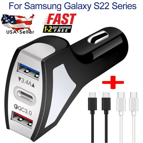 For Samsung Galaxy S22 Ultra S22 Plus 5G USB+USB C Type Fast Car