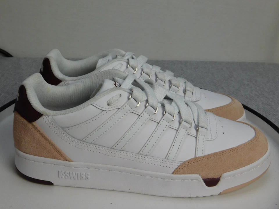 K Swiss Set Zapatillas Profesionales Mujer 9 BLANCO/LÁTIGO MELOCOTÓN/WINDSOR VINO Cancha Pickleball Foto 3 de 4