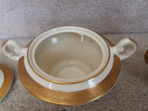 VINTAGE Syracuse Old Ivory Bracelet Gold Encrusted CREAMER AND COVERED SUGAR - 第 5/9 張圖片