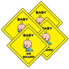 Baby an Bord Vinyl Aufkleber Aufkleber - wetterfest für Auto Stoßfänger Fenster 4er-Pack